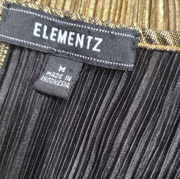 Elementz Gold Metallic Women's Blouse Sz M - Picture 8 of 9